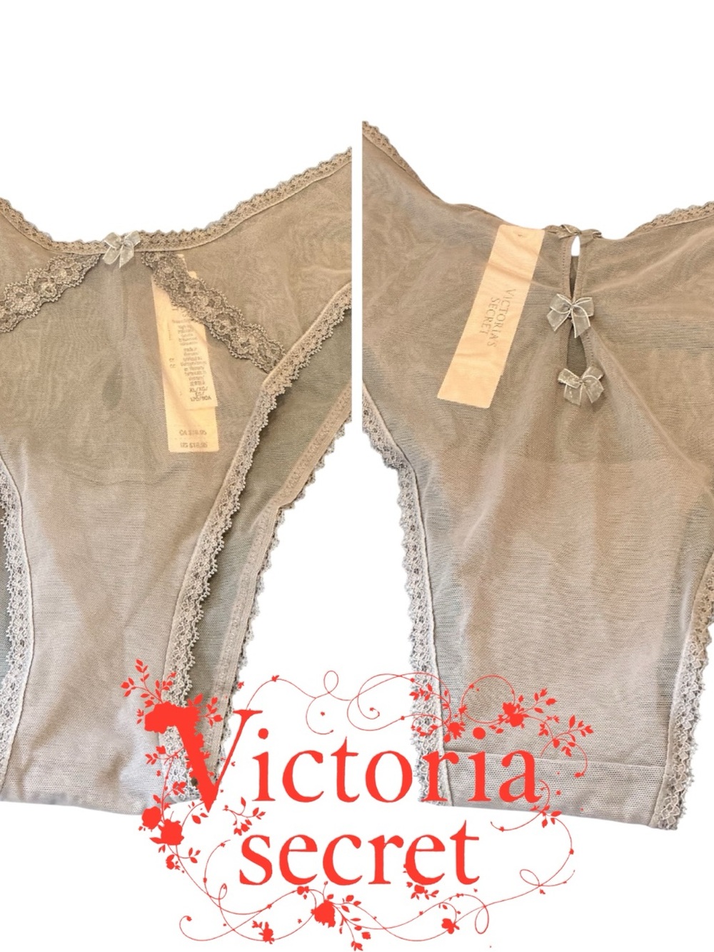 Victoria's Secret Lace-Trim High-leg Brazilian in Taupe